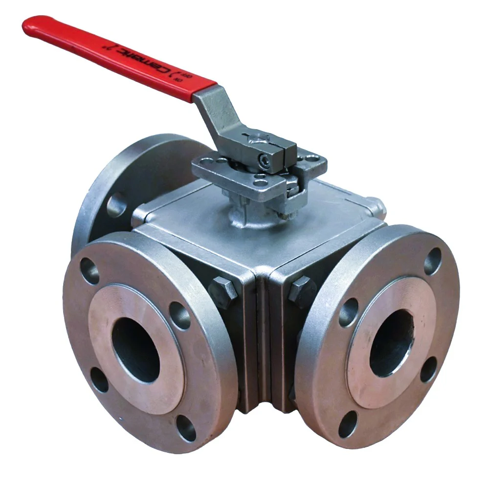 Válvula de Bola 3 vías en Acero Inoxidable 316 Bridas ANSI 150 - Image 4